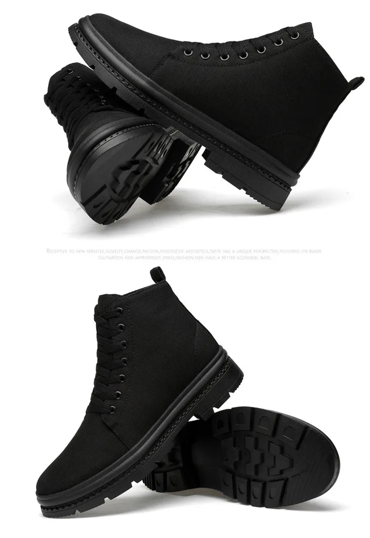 Men’s Hidden Heel Canvas Elevator Boots