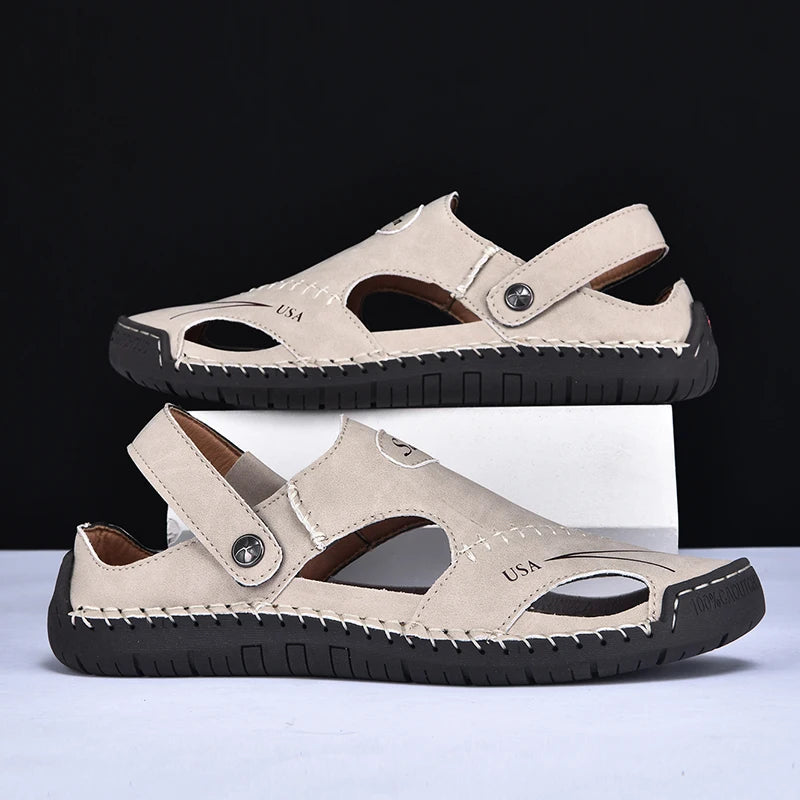 Men’s Handmade Leather Breathable Summer Sandals