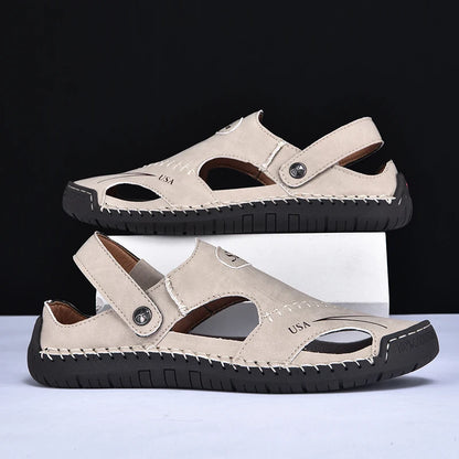 Men’s Handmade Leather Breathable Summer Sandals