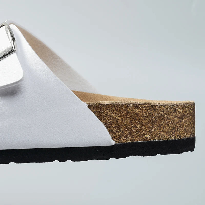 Men Brown Cork Faux Suede Sandals