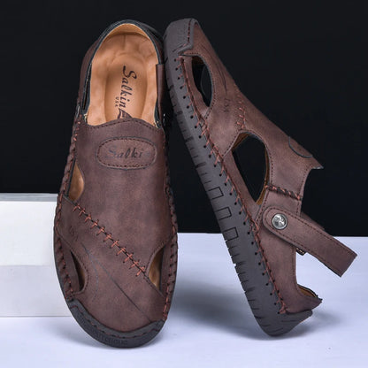 Men’s Handmade Leather Breathable Summer Sandals