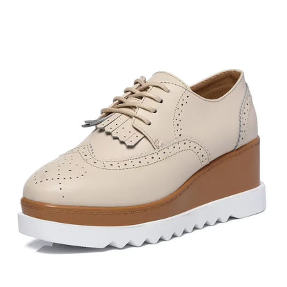 Women’s Leather Oxford Flats Lace-Up Brogues