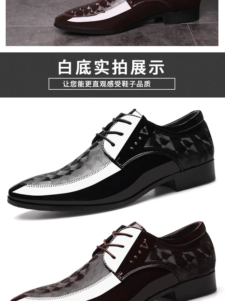 Men’s Leather Oxford Lace-Up Casual Dress Shoes