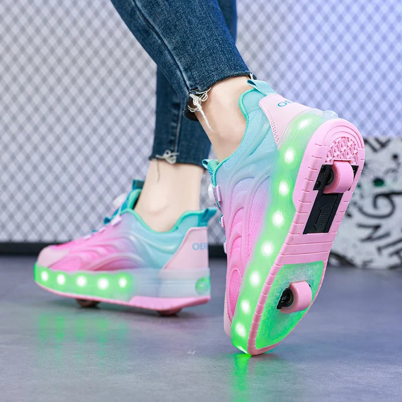 Kids LED Light Roller Skate Sneakers