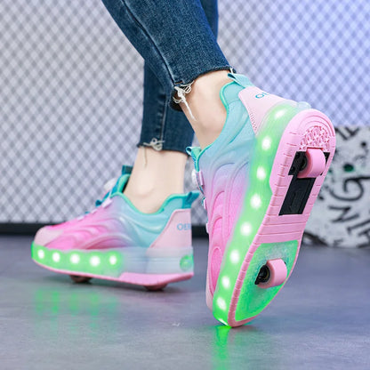 Kids LED Light Roller Skate Sneakers
