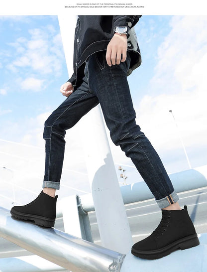 Men’s Hidden Heel Canvas Elevator Boots