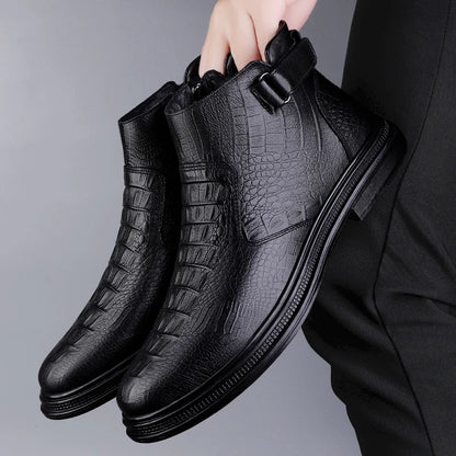 Men’s Leather Chelsea High-Top Ankle Boots