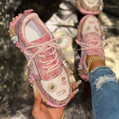 Women’s Luxury Rhinestone Platform Fashion Sneakers