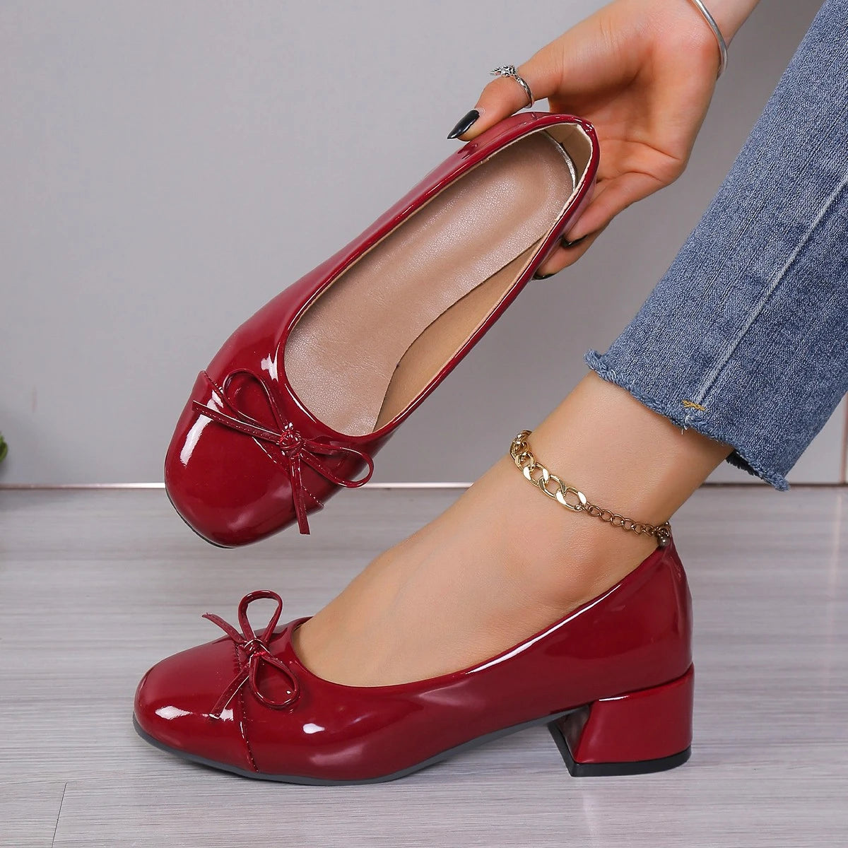 Women’s Round Toe Bow-Knot Platform Heels