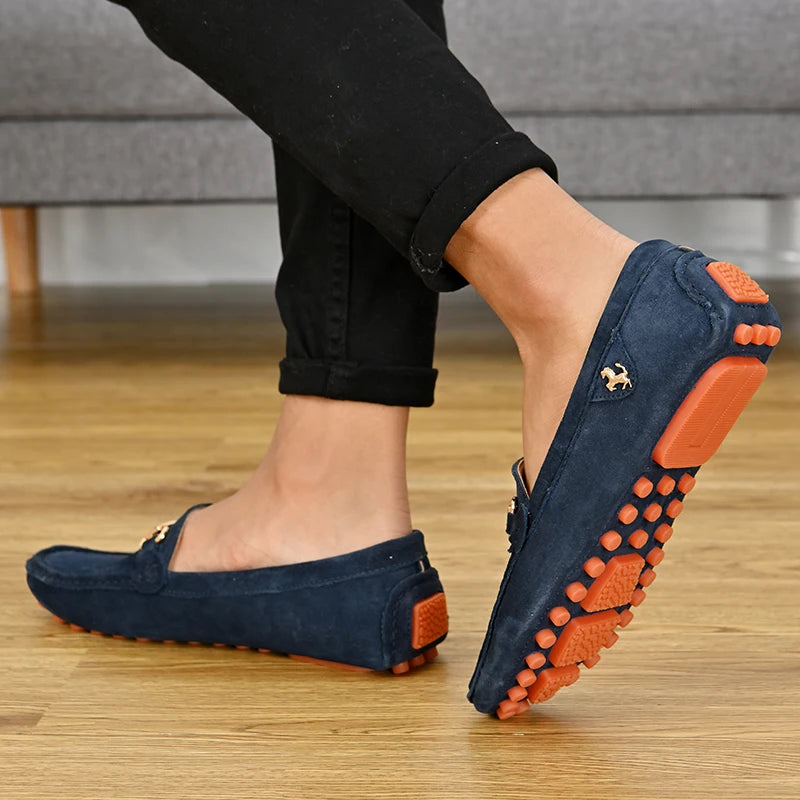 Men’s Large Size Leather Slip-On Loafers