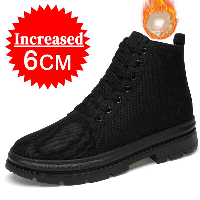Men’s Hidden Heel Canvas Elevator Boots