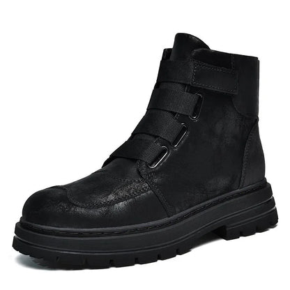 Unisex Leather Zipper Winter Boots Large Size
