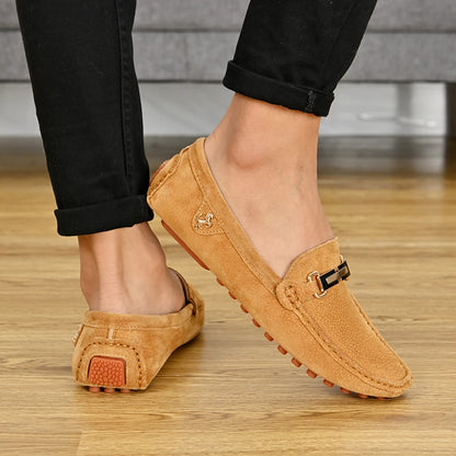 Men’s Large Size Leather Slip-On Loafers