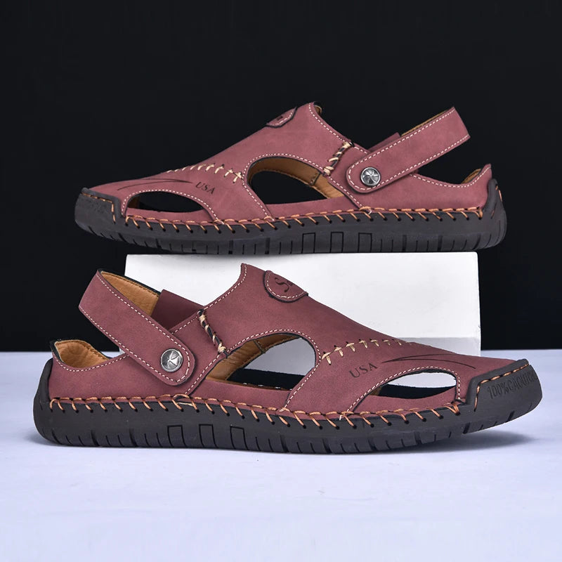 Men’s Handmade Leather Breathable Summer Sandals