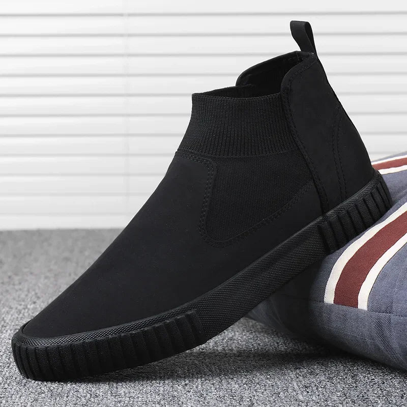 Men’s High-Top Canvas Casual Slip-On Shoes