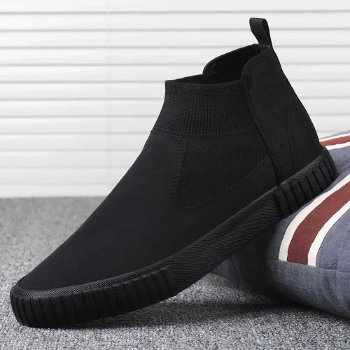 Men’s High-Top Canvas Casual Slip-On Shoes