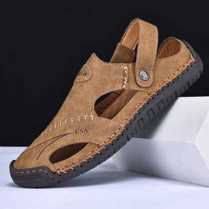 Men’s Handmade Leather Breathable Summer Sandals