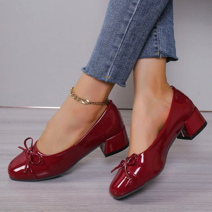 Women’s Round Toe Bow-Knot Platform Heels