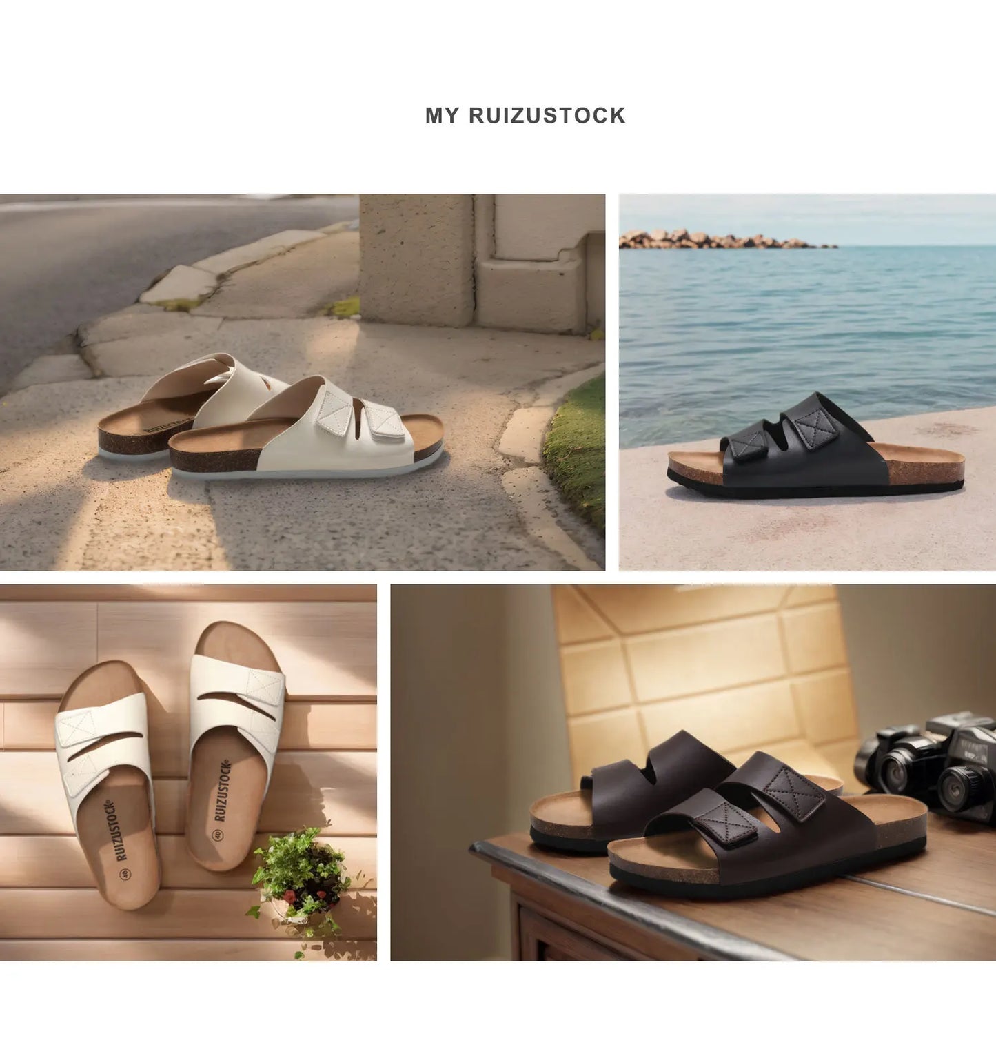 Men’s Cork Footbed Adjustable Strap Sandals