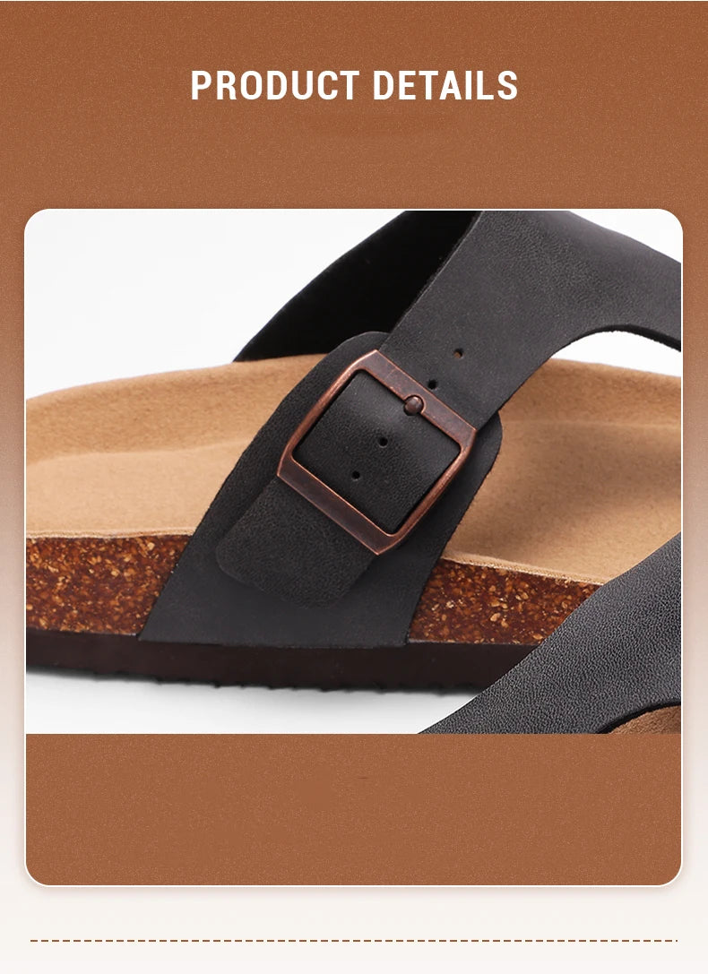 Men’s Summer Cork Slippers with Arch Support