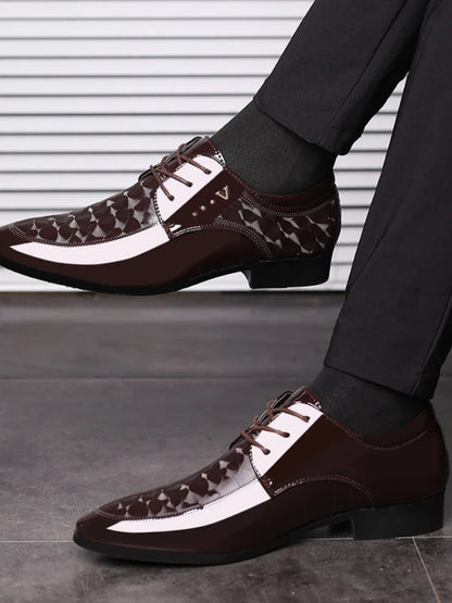 Men’s Leather Oxford Lace-Up Casual Dress Shoes