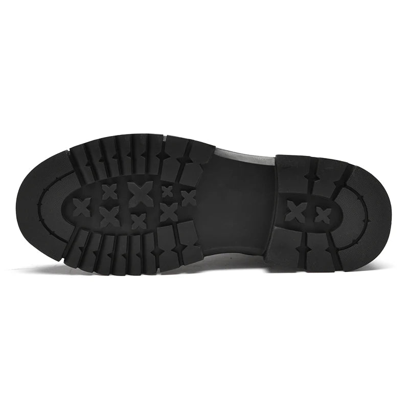 Men’s Genuine Leather Black Ankle Boots