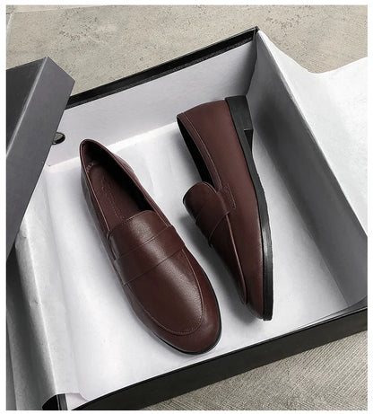 Women’s Vintage Leather Loafers Casual Flats