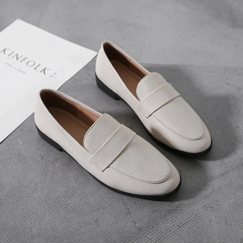 Women’s Vintage Leather Loafers Casual Flats