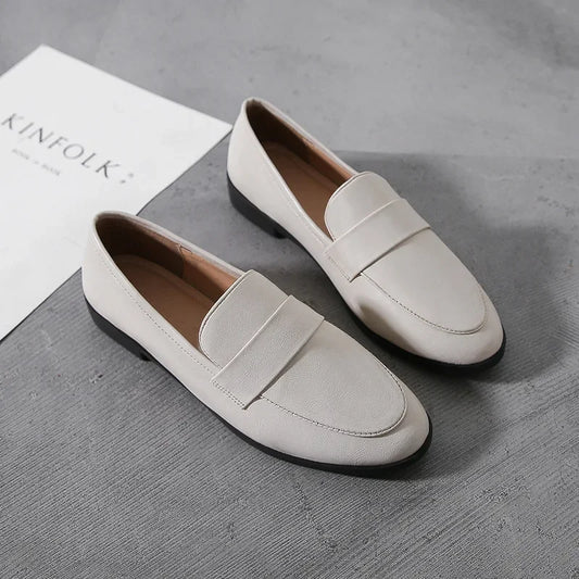 Women’s Vintage Leather Loafers Casual Flats
