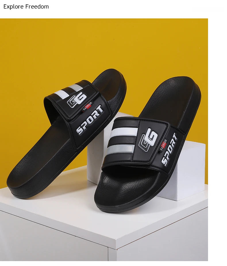 Men’s Lightweight Velcro Strap Summer Slippers