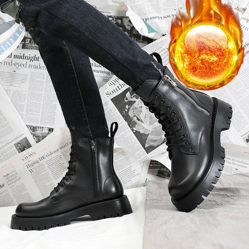 Men’s Leather Winter Ankle Boots Non-Slip