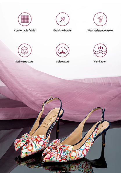 Women’s High Heel Sandals with Unique Print