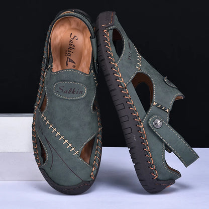 Men’s Handmade Leather Breathable Summer Sandals
