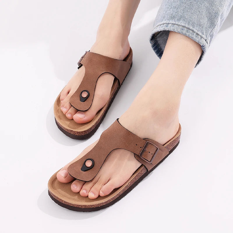 Men’s Summer Cork Slippers with Arch Support