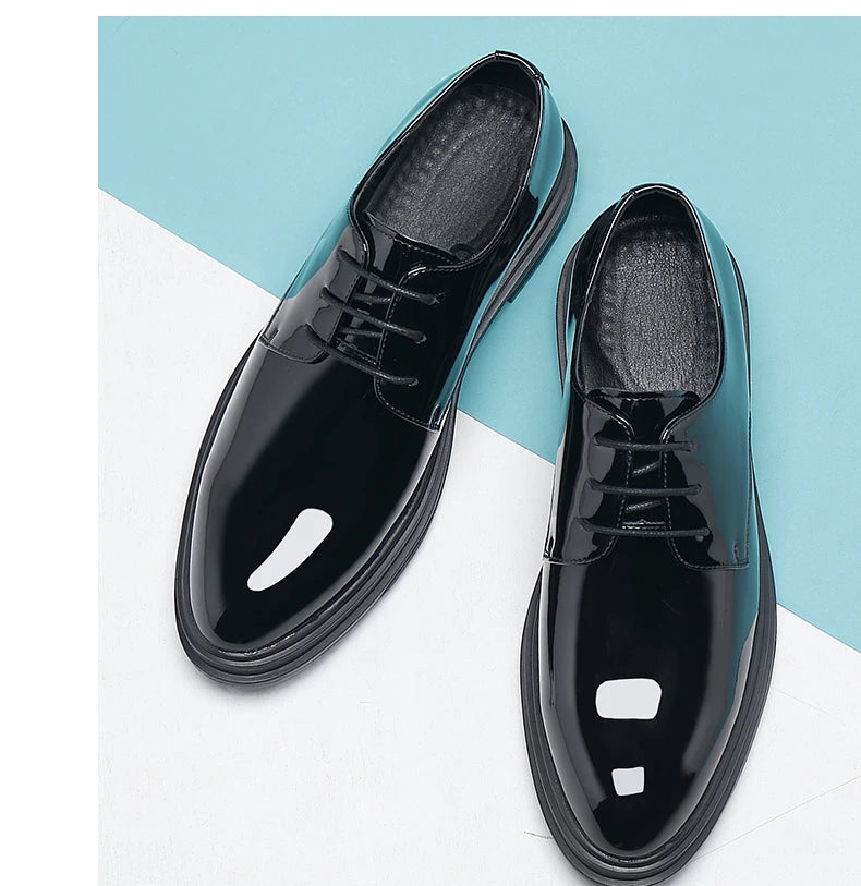 Men’s Patent Leather Height Increase Dress Shoes