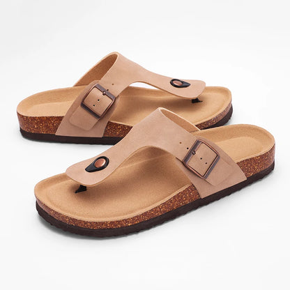 Men’s Summer Cork Slippers with Arch Support