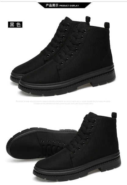 Men’s Hidden Heel Canvas Elevator Boots