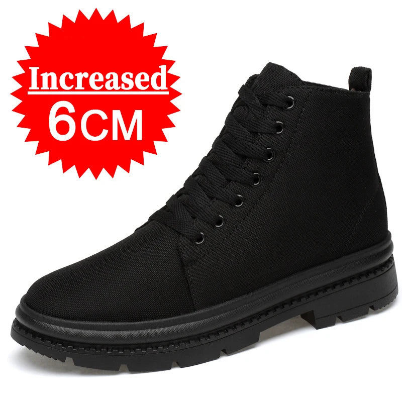 Men’s Hidden Heel Canvas Elevator Boots