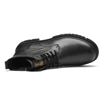 Men’s Genuine Leather Black Ankle Boots