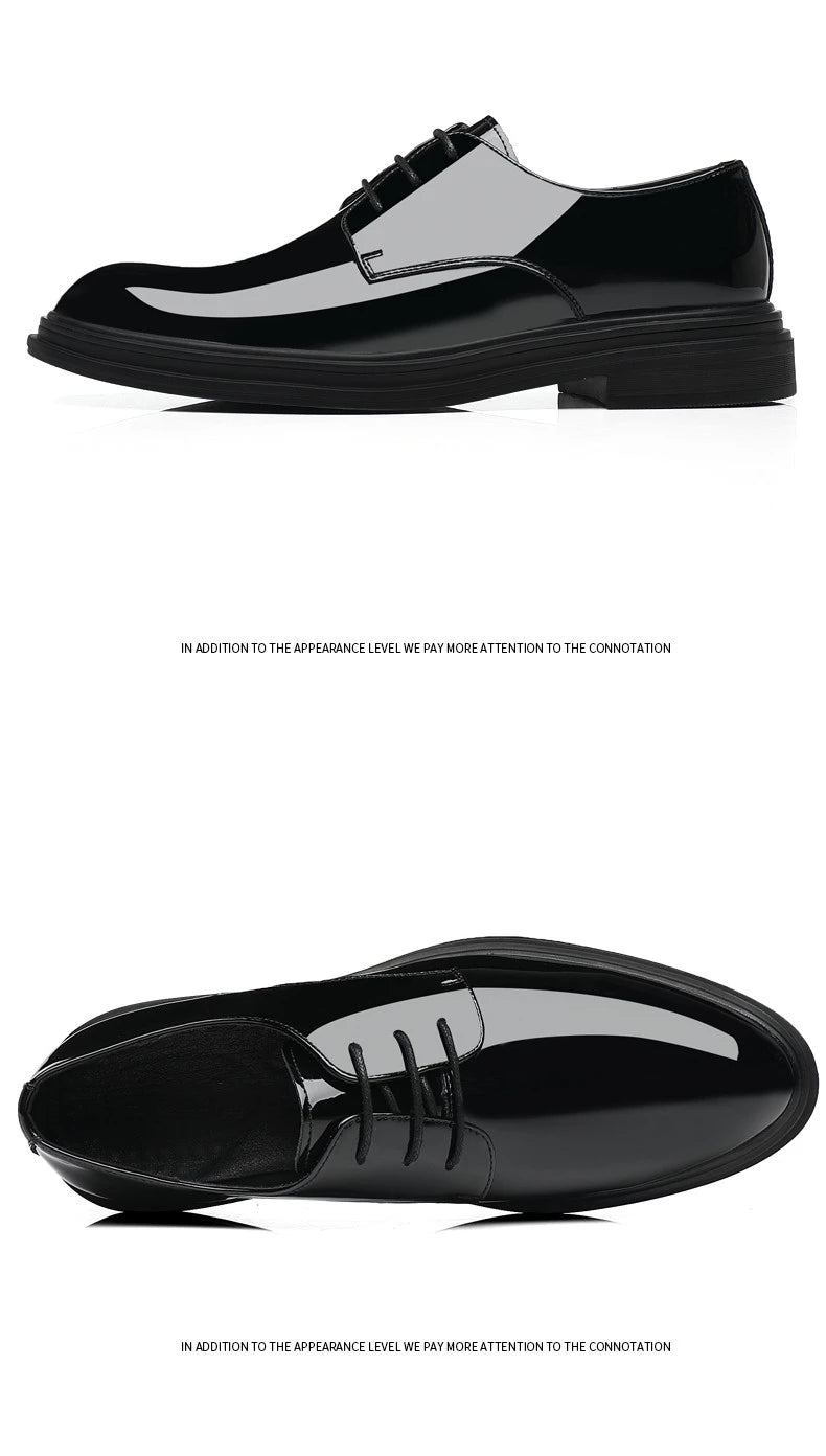 Men’s Patent Leather Height Increase Dress Shoes