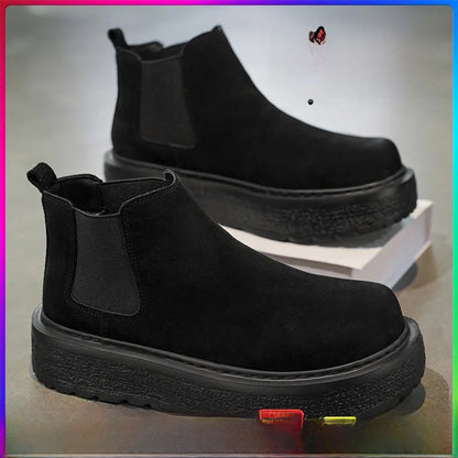 Men Retro Faux Suede Chelsea Boots