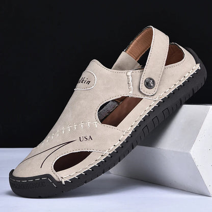 Men’s Handmade Leather Breathable Summer Sandals