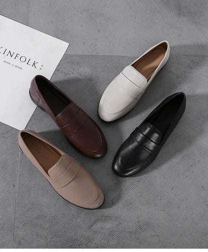 Women’s Vintage Leather Loafers Casual Flats