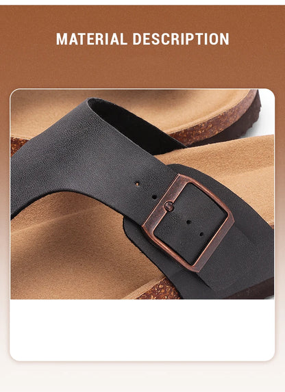 Men’s Summer Cork Slippers with Arch Support