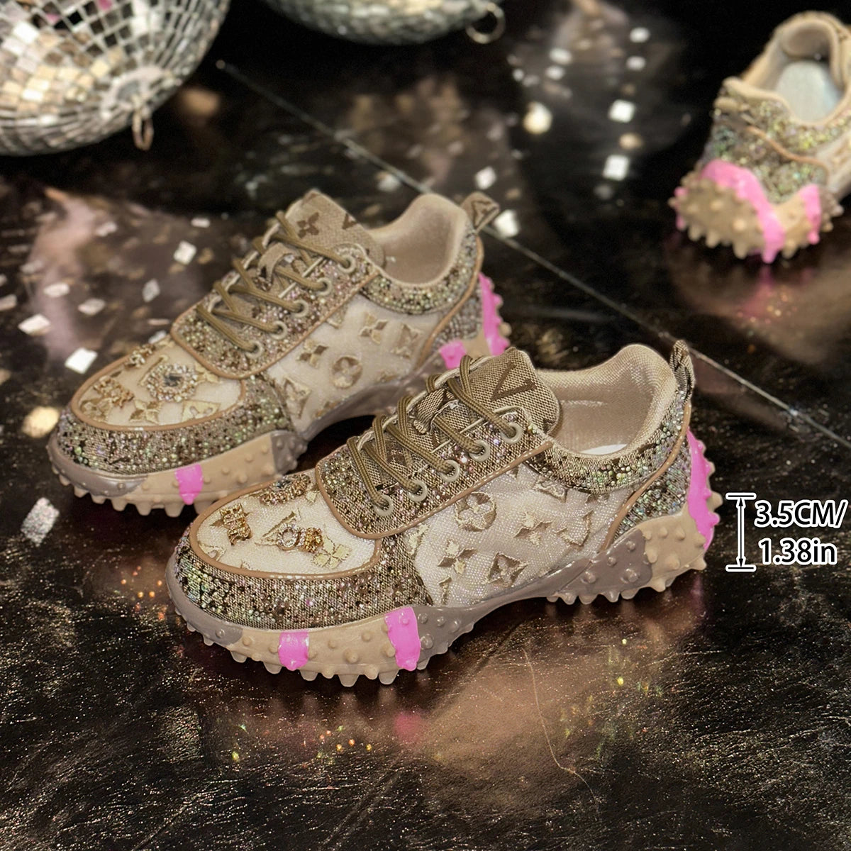 Women’s Luxury Rhinestone Platform Fashion Sneakers