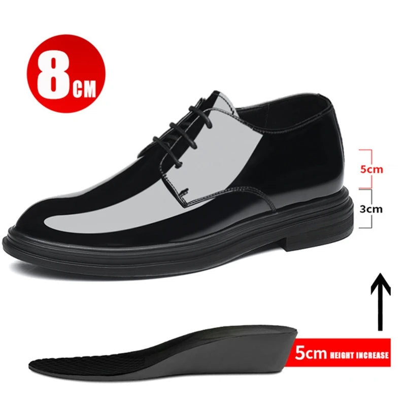 Men’s Patent Leather Height Increase Dress Shoes