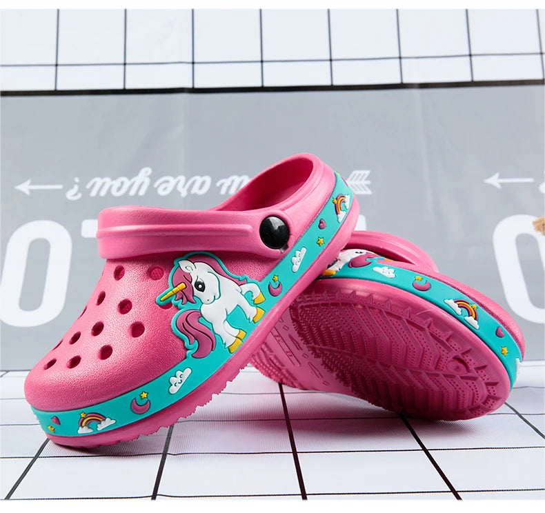 Baby Boys Cartoon Excavator Clogs