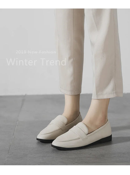 Women’s Vintage Leather Loafers Casual Flats