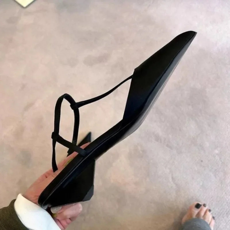 Sexy Pointed Toe Comfortable Low Heel Sandals