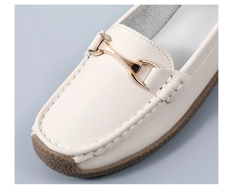 Women’s Leather Slip-On Casual Moccasin Flats